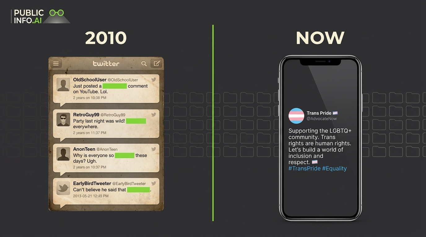 2010 vs Now - casual slur tweets then, trans rights advocacy now